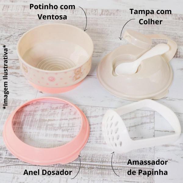 Imagem de Kit Caneca 330ml e Pote de Papinha Com Amassador Ursa Clean