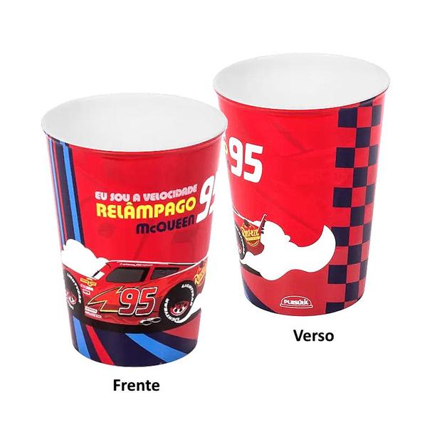 Kit Caneca do Carros + Copo Relâmpago Mcqueen infantil Plasútil Imagem de Kit Caneca do Carros + Copo Relâmpago Mcqueen infantil Plasútil