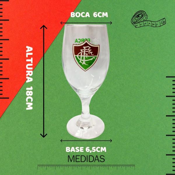 Imagem de Kit Caneca Porcelana Sou Tricolor 300ml Café + Taça 330ml Bebidas Força Gloria Tradição Fluminense