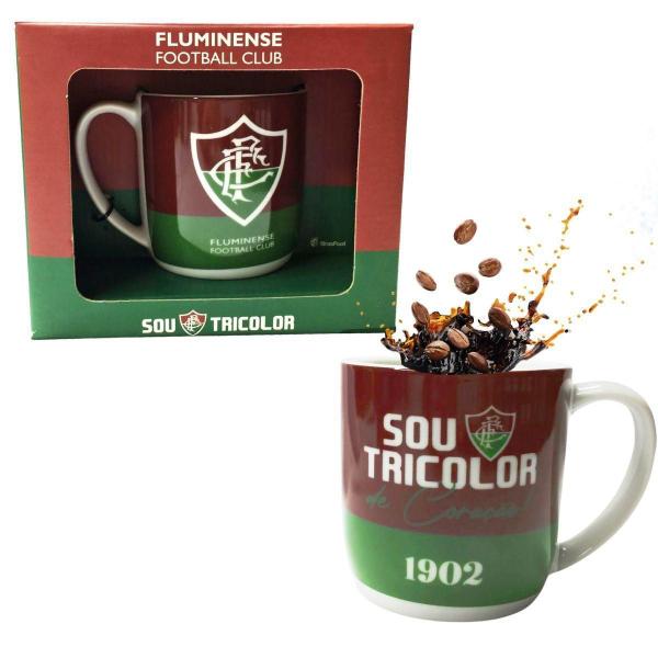 Imagem de Kit Caneca Porcelana Sou Tricolor 300Ml Café + Taça 330Ml