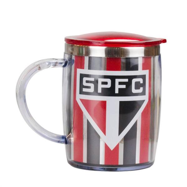 Imagem de Kit Caneca Térmica Com Tampa + Sacola São Paulo 450 Ml