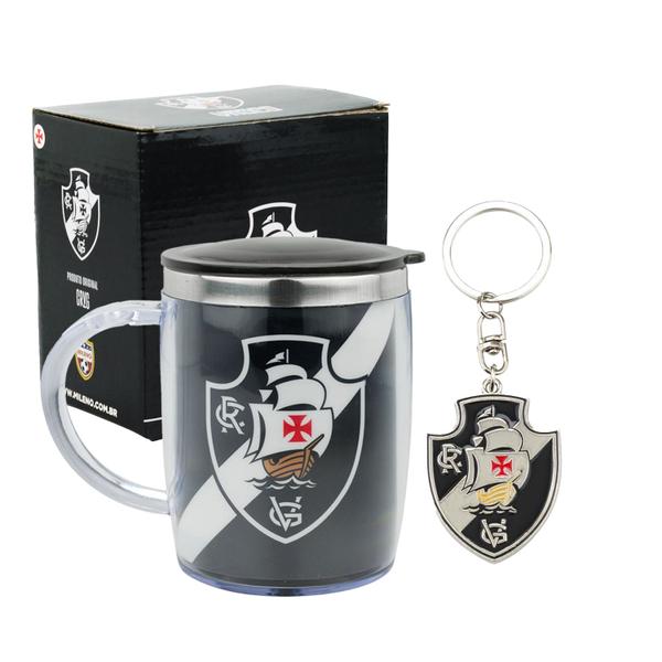 Imagem de Kit Caneca Térmica Inox + Chaveiro Vasco Oficial