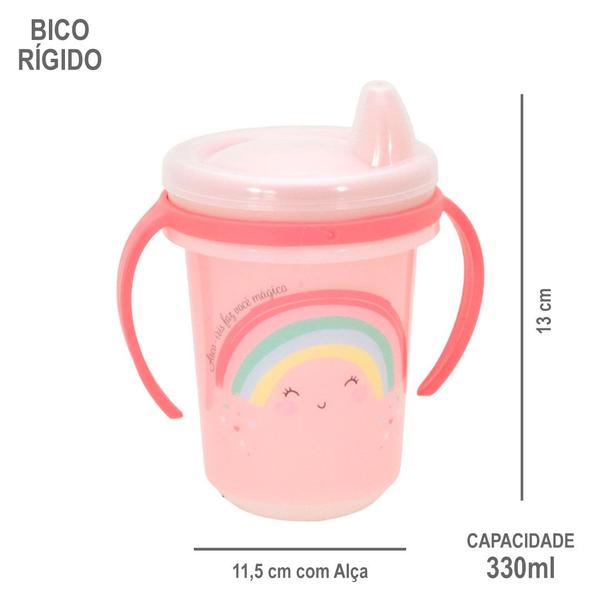 Imagem de Kit Caneca Treinamento Infantil Trio 330ml e Porta Chupeta Plasutil