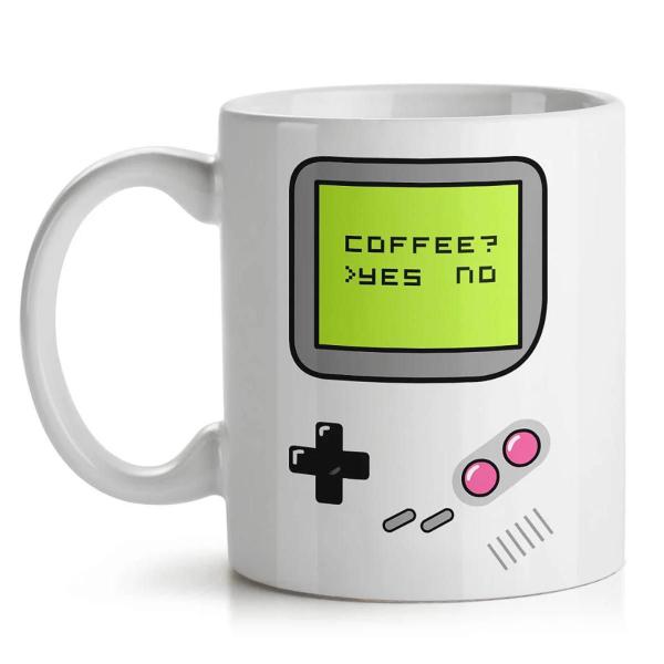 Imagem de Kit Caneca Xícara Porcelana Gamer + Porta Copos Botão XBOX