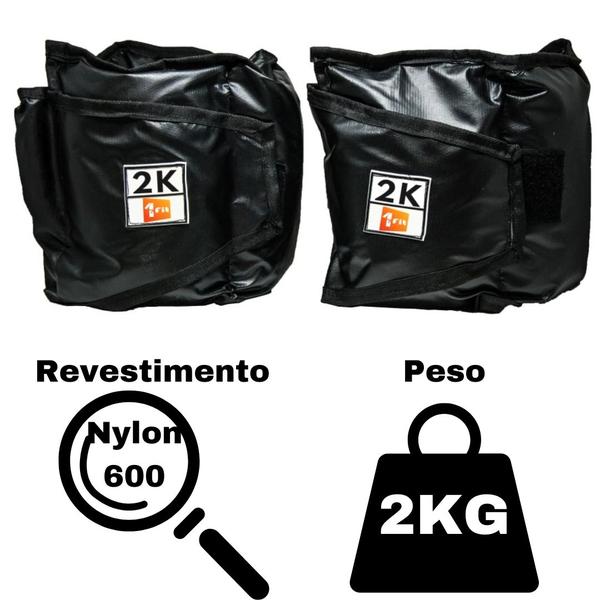 Imagem de Kit Caneleira/Tornozeleira Peso 2Kg + Mini Band Níveis Leve e Média 1 Fit