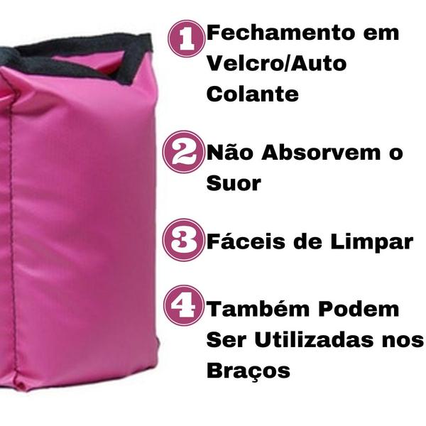 Imagem de Kit Caneleira/Tornozeleira Peso Rosa 3Kg + Mini Band Níveis Leve e Média 1 Fit