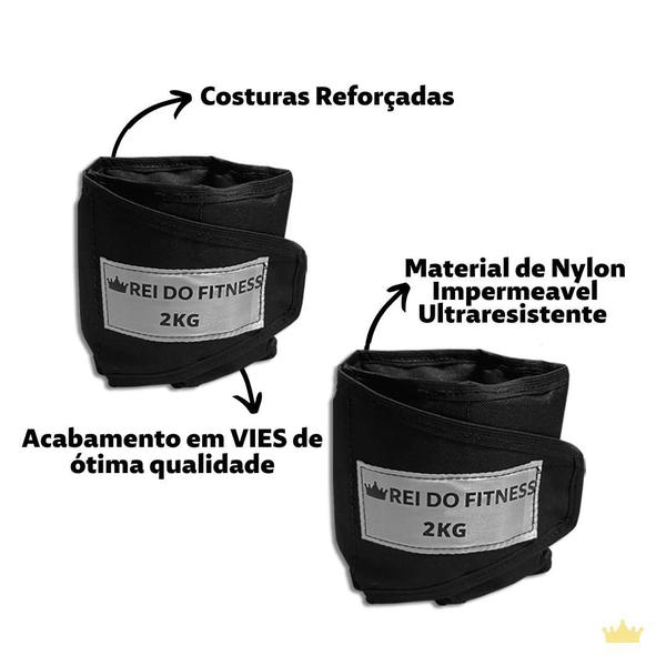 Imagem de Kit Caneleiras Peso 03 pares Tornozeleiras 2kg 3kg e 5kg