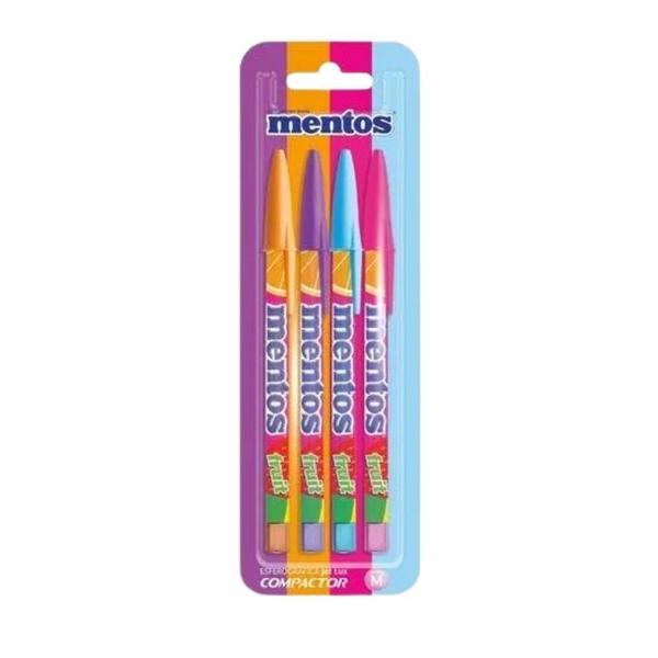 Imagem de Kit Caneta Esferográfica + Marca Texto + Canetinha Mentos