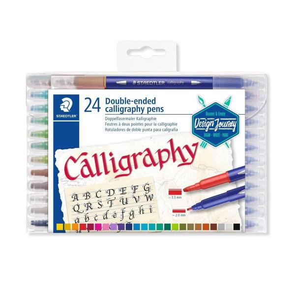 Imagem de Kit Canetas Calligraphy Ponta Dupla Staedtler Com 24 Cores