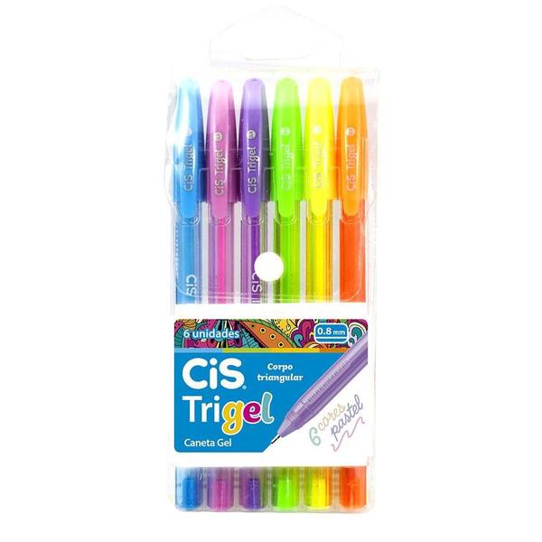 Imagem de Kit Canetas CIS Trigel Pastel 0.8mm - 6 Canetas