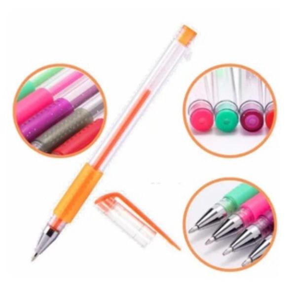 Kit Canetas gel colorida c/ glitter e aroma de frutas Imagem de Kit Canetas gel colorida c/ glitter e aroma de frutas