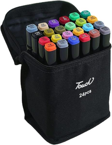 Kit Canetas Marcador Para Colorir Duas Pontas 24 Canetas. - FUN GAME Kit Canetas Marcador Para Colorir Duas Pontas 24 Canetas. - FUN GAME