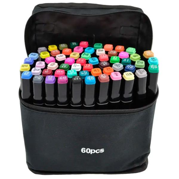 Kit Canetinhas 60 Unidades Pintura Escolar Papelaria Coloridas - CORREIA Imagem de Kit Canetinhas 60 Unidades Pintura Escolar Papelaria Coloridas