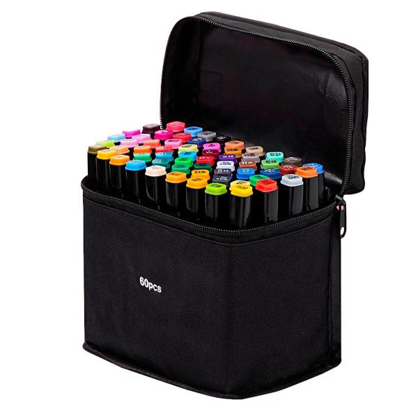Kit Canetinhas 60 Unidades Pintura Escolar Papelaria Coloridas - CORREIA Imagem de Kit Canetinhas 60 Unidades Pintura Escolar Papelaria Coloridas