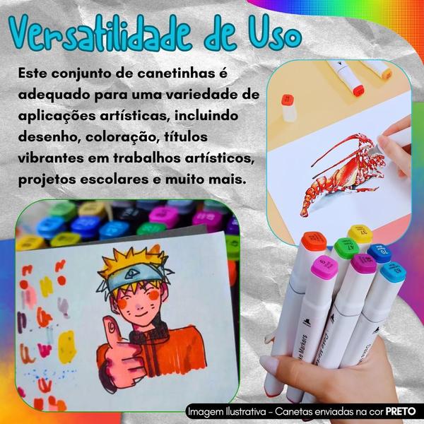 Imagem de Kit Canetinhas Coloridas Maleta 24 Cores Brush Pen Dupla