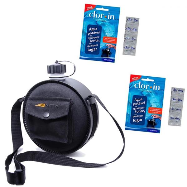 Kit Cantil Onix 1,9 Litros + 20 Pastilhas Purificadoras de Agua Nautika Imagem de Kit Cantil Onix 1,9 Litros + 20 Pastilhas Purificadoras de Agua Nautika
