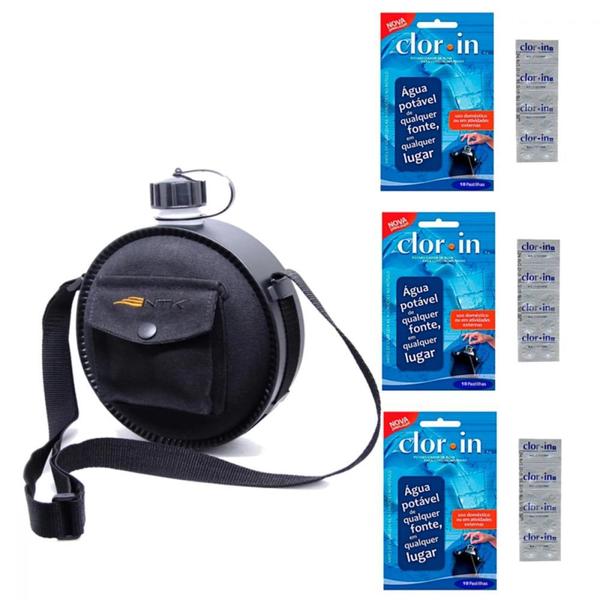 Kit Cantil Onix 1,9 Litros + 30 Pastilhas Purificadoras de Agua Nautika Imagem de Kit Cantil Onix 1,9 Litros + 30 Pastilhas Purificadoras de Agua Nautika