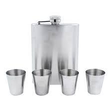 Kit Cantil Porta Bebida Bolso Inox Pçs - Exclusivo Imagem de Kit Cantil Porta Bebida Bolso Inox Pçs