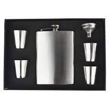 Kit Cantil Porta Bebida Bolso Inox Pçs - Exclusivo Imagem de Kit Cantil Porta Bebida Bolso Inox Pçs