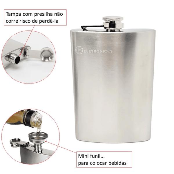 Imagem de Kit Cantil Porta Bebidas Com Mini Funil, Com 4 Copo Shot Portátil DY8840