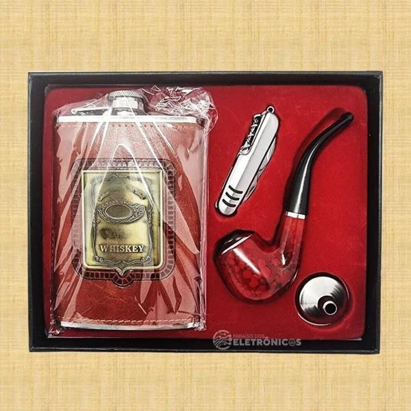 Imagem de Kit Cantil Porta Bebidas Copo Shot Chaveiro Mini Cantil Whisky Presente Pai DY8838