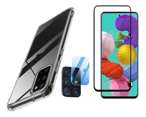 Imagem de Kit Capa Anti Impacto Samsung Galaxy A71 + Película Vidro + Película para Camera