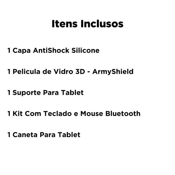 Imagem de Kit Capa Antishock Para Galaxy Tab S9 Plus 12.4 + Teclado