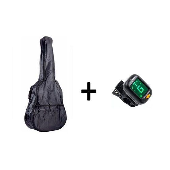 Imagem de Kit Capa Bag 41'' Simples para Violão +  Afinador Digital Smiger GD-JA22