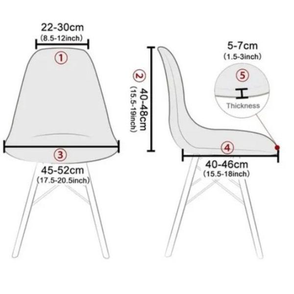 Imagem de Kit Capa Cadeiras Eiffel Eames Quarto 2 Peças Geométrica Sol