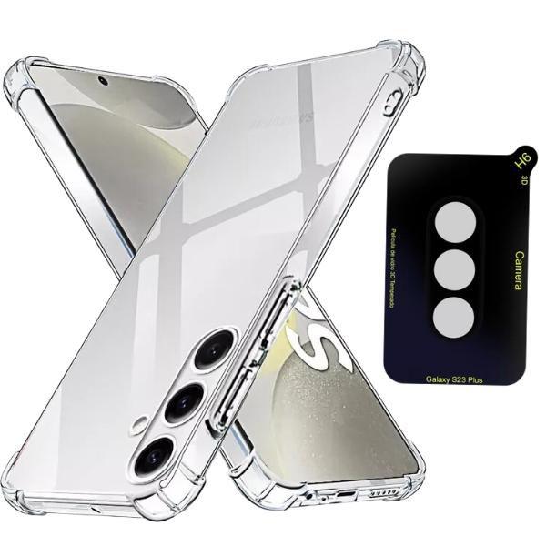 Imagem de Kit Capa Capinha Case + Película da Câmera Compatível Para Samsung Linha S 24 S23 S22 S21 S20 S10