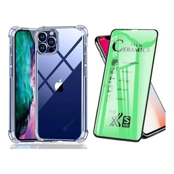 Imagem de Kit Capa Capinha Transparente + Película Cerâmica para Iphone 15 Pro