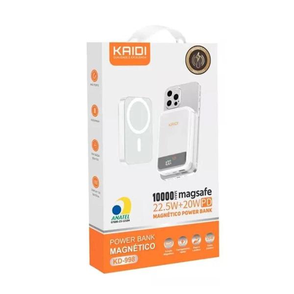 Imagem de Kit Capa + Carregador Indução 10.000mAh Original KAIDI Premium Compatível com iPhone 11 12 13 14 15 16 Pro Max e Plus