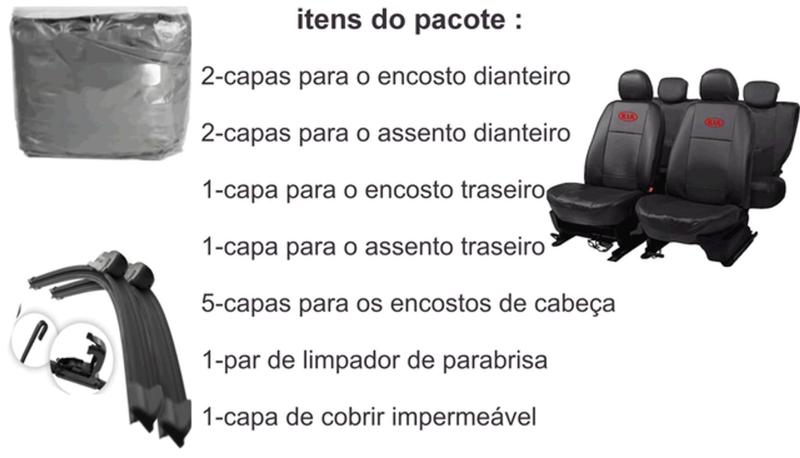 Imagem de Kit Capa Cerato 2013 a 2019 + Capa de Cobertura + Limpador de Parabrisa: Para Carros Impecáveis