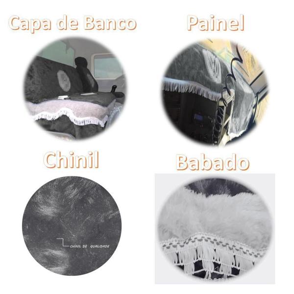 Imagem de Kit Capa De Banco E Painel Chinil Cinza Para Mb 608