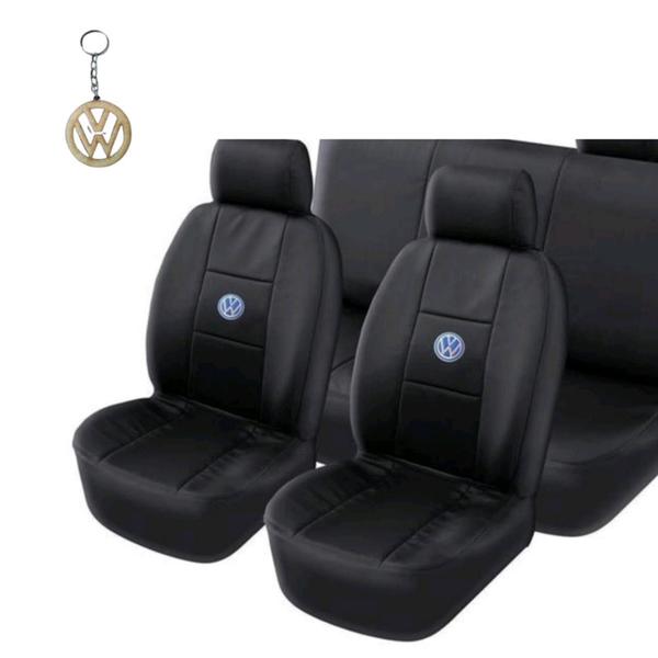 kit capa de banco em couro preto para gol g2 - acessorios gj Imagem de kit capa de banco em couro preto para gol g2