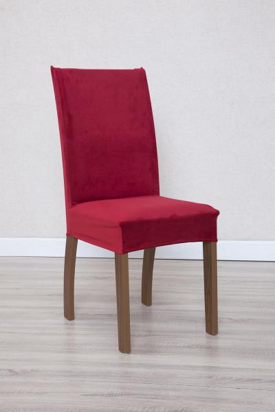 Imagem de Kit Capa de Cadeira 2 Peças Suede Veludo Sala de Jantar Protege o Estofado Renova o Visual Vermelho