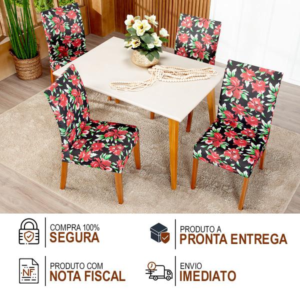 Imagem de Kit Capa De Cadeiras Estampadas 4 Unidades