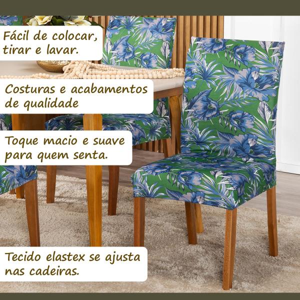 Imagem de Kit Capa De Cadeiras Estampadas 4 Unidades