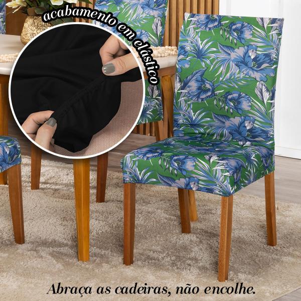 Imagem de Kit Capa De Cadeiras Estampadas 4 Unidades