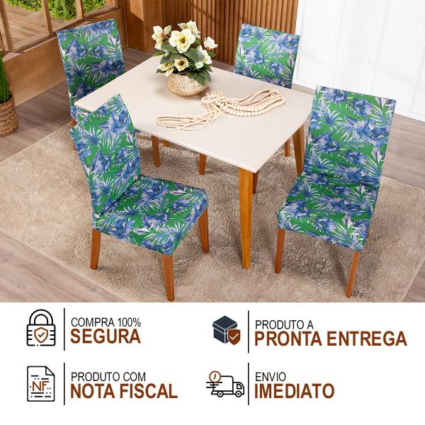 Imagem de Kit Capa De Cadeiras Estampadas 4 Unidades