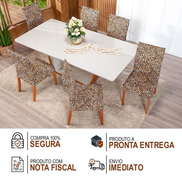 Imagem de Kit Capa De Cadeiras Estampadas 6 Unidades