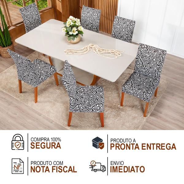 Imagem de Kit Capa De Cadeiras Estampadas 6 Unidades