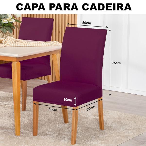 Imagem de Kit Capa De Cadeiras Sala de Jantar 04 Unidades Malha Gel 