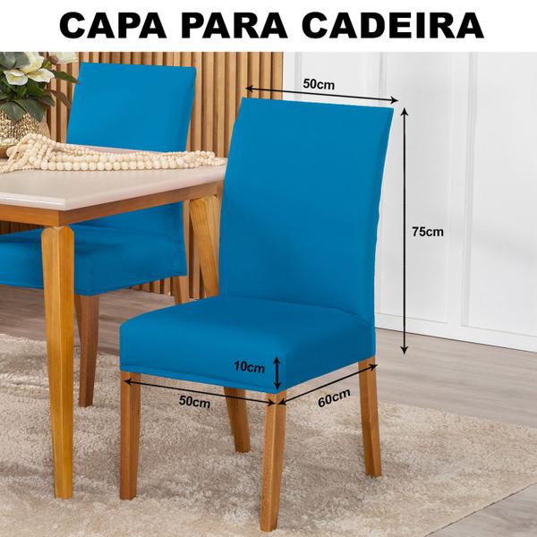 Imagem de Kit Capa De Cadeiras Sala de Jantar 04 Unidades Malha Gel Turquesa 