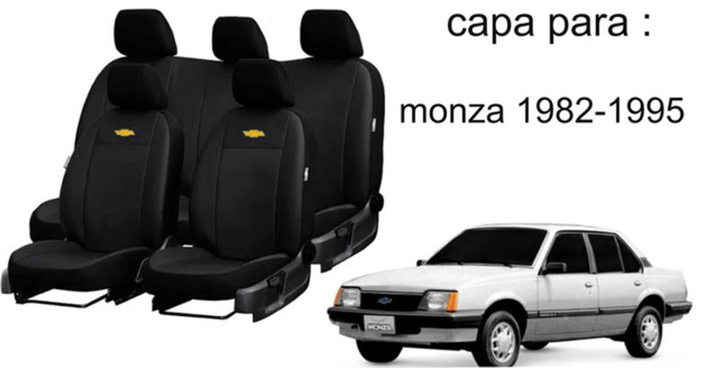 Imagem de Kit Capa de Couro Monza 1982-1995 + Tapete + Capa de Volante Antiderrapante