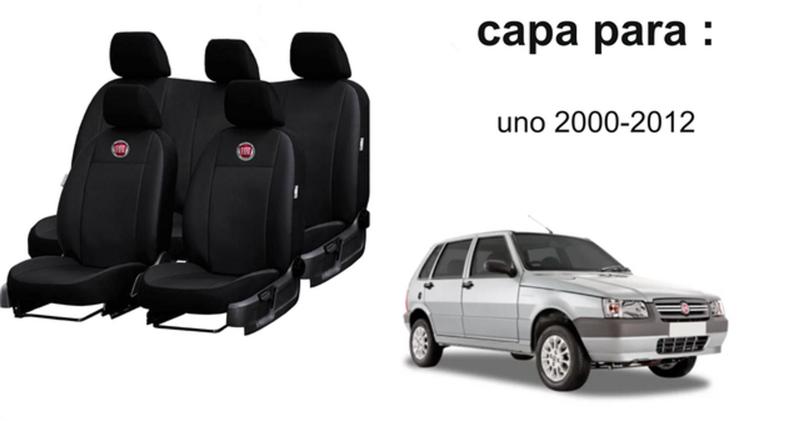 Imagem de Kit Capa de Couro Uno 00-12 com Tapete e Capa de Volante Reforçado