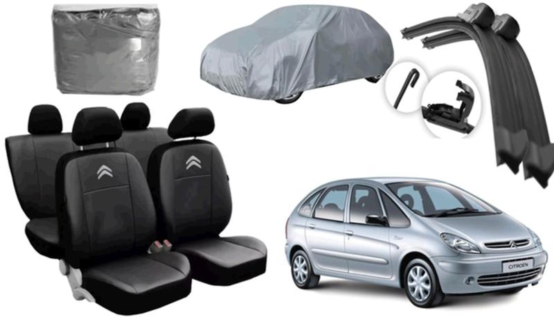 Imagem de Kit Capa de Couro Xsara Picasso 2001 a 2024 + Cobertura Completa e Limpador de Parabrisa