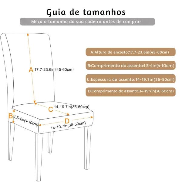 Imagem de KIT Capa Elástica Para Cadeira Mesa de Jantar Estampas Variadas Tecido de Luxo