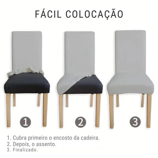 Imagem de KIT Capa Elástica Para Cadeira Mesa de Jantar Estampas Variadas Tecido de Luxo