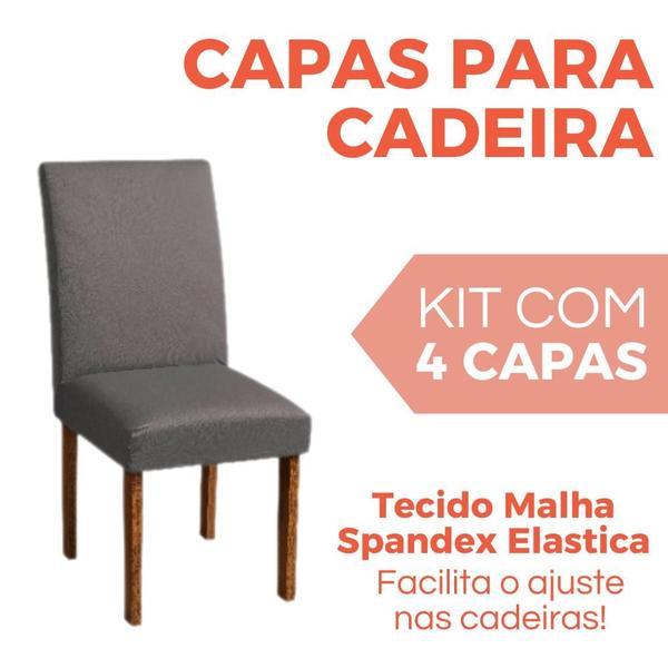 Imagem de Kit Capa para Cadeira de Jantar e Sala 4, 6 ou 8 Lugares em Malha Gel Premium